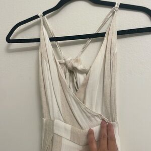 Neutral striped jumpsuit